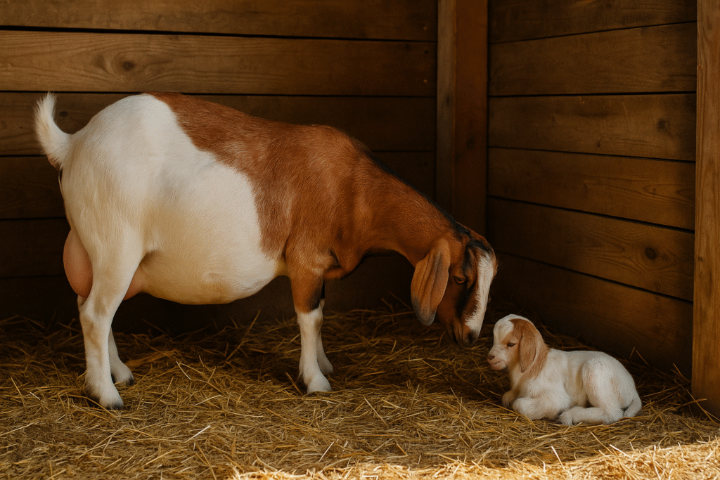 A_photograph_captures_a_mother_goat_nearing_the_en