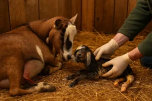 goat kidding 1
