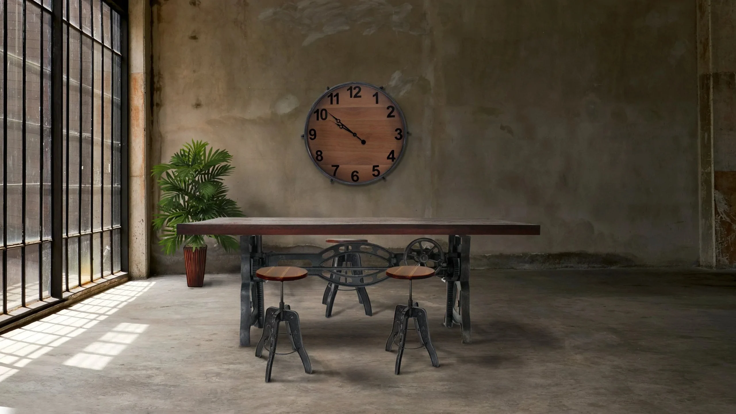 industrial-style-dining-table-in-rustic-room