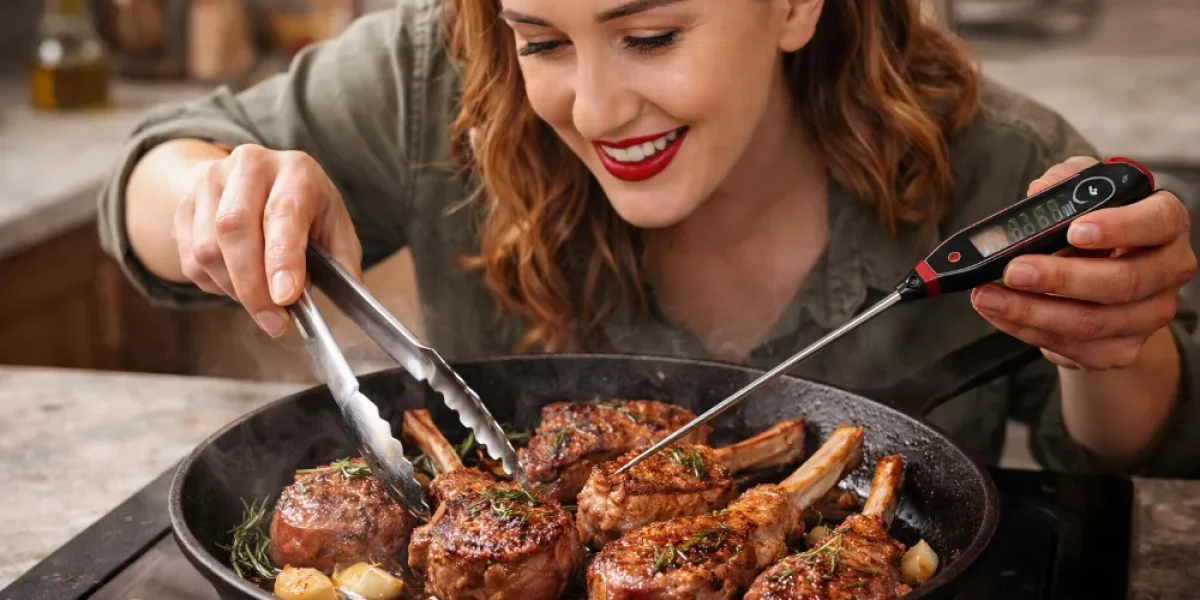 Cook Lamb Lollipops Medium Rare on the Stovetop 3